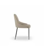 Ensemble de 4 chaises de salle à manger revêtues de tissu Positano beige/noir - 63 x 54 x 89 cm