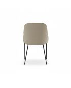 Ensemble de 4 chaises de salle à manger revêtues de tissu Positano beige/noir - 63 x 54 x 89 cm