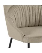Ensemble de 4 chaises de salle à manger revêtues de tissu Positano beige/noir - 63 x 54 x 89 cm