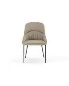 Ensemble de 4 chaises de salle à manger revêtues de tissu Positano beige/noir - 63 x 54 x 89 cm