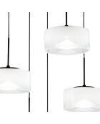 Suspension Moneglia en métal avec cinq diffuseurs et luminosité réglable blanc - 200 cm