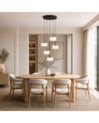 Suspension Moneglia en métal avec cinq diffuseurs et luminosité réglable blanc - 200 cm
