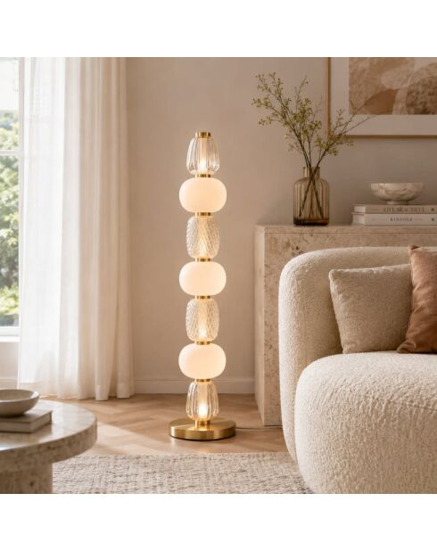 Lampadaire en métal Bolzano avec 4 diffuseurs noir - 25 x 25 x 108,8 cm