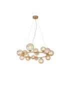 Suspension Surbo en métal avec 16 diffuseurs doré - 82 x 82 x 161 cm