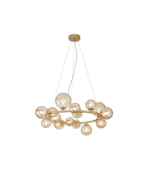Suspension Surbo en métal avec 16 diffuseurs doré - 82 x 82 x 161 cm