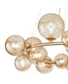 Suspension Surbo en métal avec 16 diffuseurs doré - 82 x 82 x 161 cm