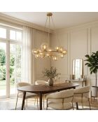 Suspension Surbo en métal avec 16 diffuseurs doré - 82 x 82 x 161 cm