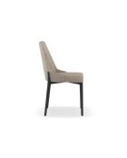 Ensemble de 4 chaises de salle à manger revêtues de tissu Asti beige/noir - 58,5 x 48 x 89 cm