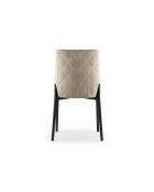 Ensemble de 4 chaises de salle à manger revêtues de tissu Asti beige/noir - 58,5 x 48 x 89 cm