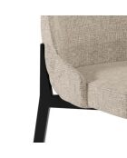 Ensemble de 4 chaises de salle à manger revêtues de tissu Asti beige/noir - 58,5 x 48 x 89 cm