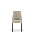 Ensemble de 4 chaises de salle à manger revêtues de tissu Asti beige/noir - 58,5 x 48 x 89 cm
