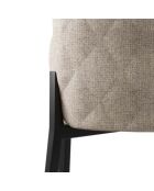 Ensemble de 4 chaises de salle à manger revêtues de tissu Asti beige/noir - 58,5 x 48 x 89 cm