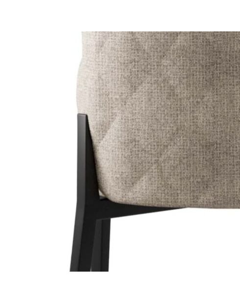 Ensemble de 4 chaises de salle à manger revêtues de tissu Asti beige/noir - 58,5 x 48 x 89 cm
