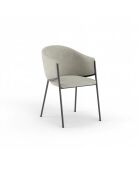 Ensemble de 2 chaises de salle à manger avec structure en métal Benevento gris /anthracite - 60 x 53 x 78 cm