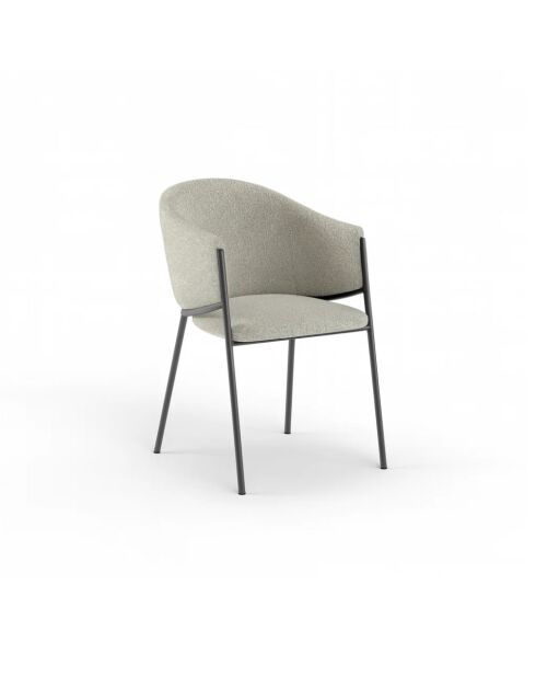 Ensemble de 2 chaises de salle à manger avec structure en métal Benevento gris /anthracite - 60 x 53 x 78 cm