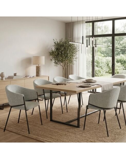 Ensemble de 2 chaises de salle à manger avec structure en métal Benevento gris /anthracite - 60 x 53 x 78 cm