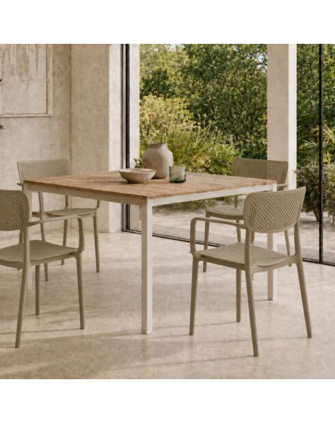 Ensemble de 2 chaises Rapallo empilables pour une utilisation intérieure et extérieure tourterelle - 54 x 53 x 82 cm