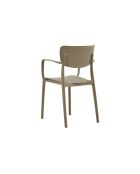 Ensemble de 2 chaises Rapallo empilables pour une utilisation intérieure et extérieure tourterelle - 54 x 53 x 82 cm