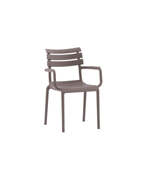 Ensemble de 2 chaises Portovenere empilables pour une utilisation intérieure et extérieure tourterelle - 58 x 59 x 84 cm