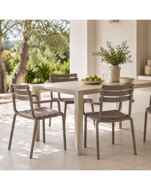 Ensemble de 2 chaises Portovenere empilables pour une utilisation intérieure et extérieure tourterelle - 58 x 59 x 84 cm