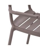 Ensemble de 2 chaises Portovenere empilables pour une utilisation intérieure et extérieure tourterelle - 58 x 59 x 84 cm