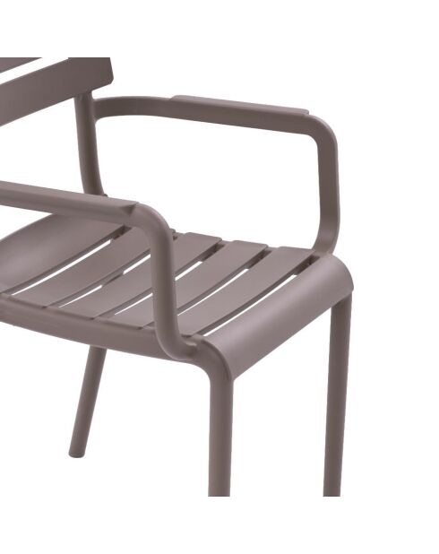 Ensemble de 2 chaises Portovenere empilables pour une utilisation intérieure et extérieure tourterelle - 58 x 59 x 84 cm
