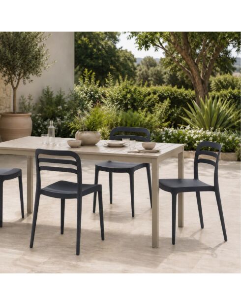 Ensemble de 2 chaises Procida empilables pour une utilisation intérieure et extérieure anthracite - 46 x 51 x 82 cm