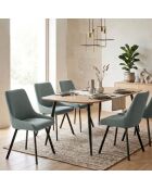 Ensemble de 4 chaises de salle à manger avec structure en métal Altamura aigue - marine/anthracite - 60 x 48 x 87 cm