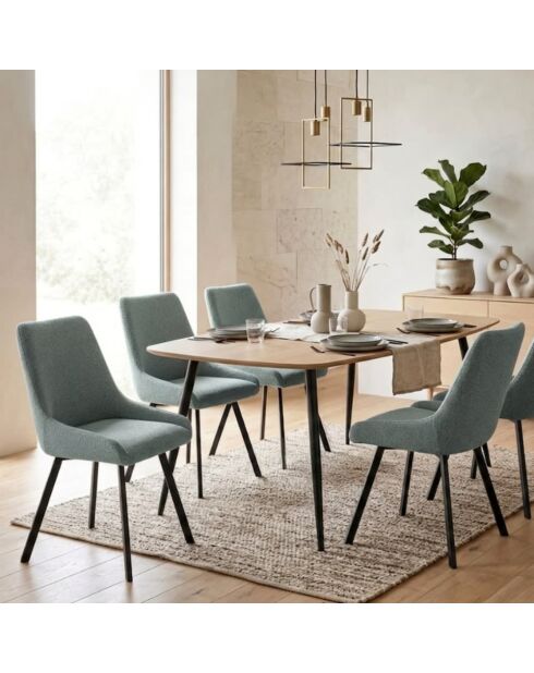 Ensemble de 4 chaises de salle à manger avec structure en métal Altamura aigue - marine/anthracite - 60 x 48 x 87 cm