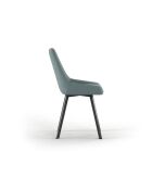 Ensemble de 4 chaises de salle à manger avec structure en métal Altamura aigue - marine/anthracite - 60 x 48 x 87 cm