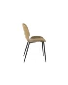 Ensemble de 4 chaises de salle à manger revêtues d'un tissu doux au toucher effet velours Arezzo sable/noir - 45 x 55 x 83 cm