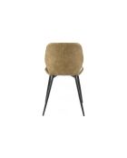 Ensemble de 4 chaises de salle à manger revêtues d'un tissu doux au toucher effet velours Arezzo sable/noir - 45 x 55 x 83 cm