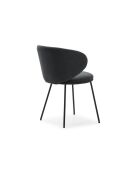 Ensemble de 2 chaises en tissu Staletti avec pieds en métal gris foncé - 60 x 58 x 78 cm