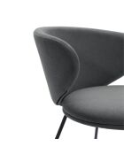 Ensemble de 2 chaises en tissu Staletti avec pieds en métal gris foncé - 60 x 58 x 78 cm