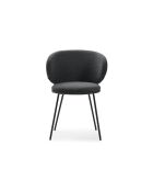 Ensemble de 2 chaises en tissu Staletti avec pieds en métal gris foncé - 60 x 58 x 78 cm
