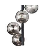 Suspension Surbo en métal avec cinq diffuseurs en verre noir - 36,1 x 60,4 x 60,4 cm