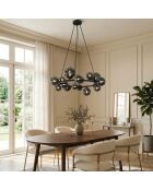 Suspension Surbo en métal avec 16 diffuseurs noir - 82 x 82 x 36,5 cm