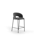 Ensemble de 2 tabourets de bar et de cuisine en tissu Lucca gris/anthracite - 50 x 52 x 89 cm