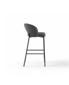 Ensemble de 2 tabourets de bar et de cuisine en tissu Lucca gris/anthracite - 50 x 52 x 89 cm