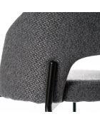 Ensemble de 2 tabourets de bar et de cuisine en tissu Lucca gris/anthracite - 50 x 52 x 89 cm