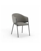 Ensemble de 2 chaises de salle à manger avec structure en métal Benevento gris/anthracite - 60 x 53 x 78 cm