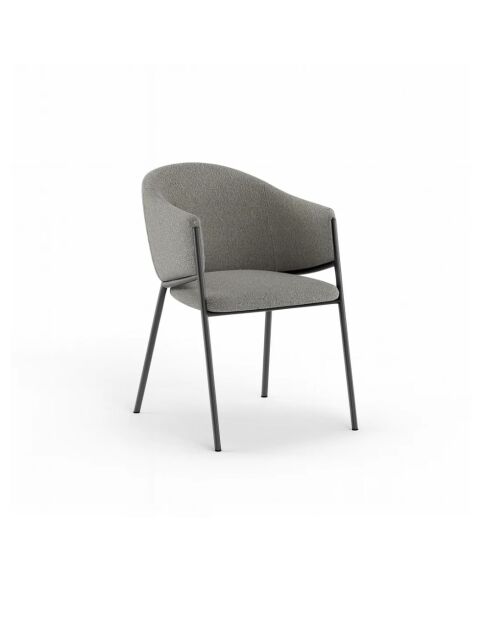 Ensemble de 2 chaises de salle à manger avec structure en métal Benevento gris/anthracite - 60 x 53 x 78 cm
