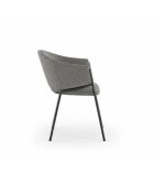 Ensemble de 2 chaises de salle à manger avec structure en métal Benevento gris/anthracite - 60 x 53 x 78 cm