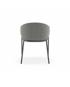 Ensemble de 2 chaises de salle à manger avec structure en métal Benevento gris/anthracite - 60 x 53 x 78 cm