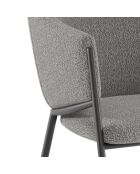 Ensemble de 2 chaises de salle à manger avec structure en métal Benevento gris/anthracite - 60 x 53 x 78 cm