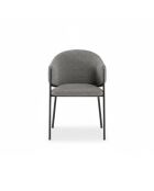 Ensemble de 2 chaises de salle à manger avec structure en métal Benevento gris/anthracite - 60 x 53 x 78 cm