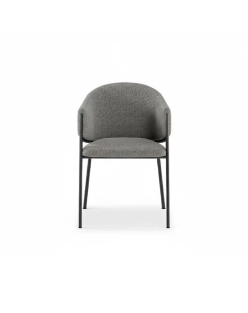 Ensemble de 2 chaises de salle à manger avec structure en métal Benevento gris/anthracite - 60 x 53 x 78 cm