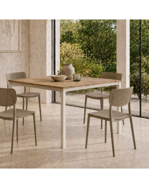 Ensemble de 2 chaises Rapallo empilables pour une utilisation intérieure et extérieure tourterelle - 45 x 53 x 82 cm