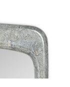 Miroir mural rectangulaire Ostuni avec cadre en pierre fossilisée gris - 90 x 65 x 3,5 cm