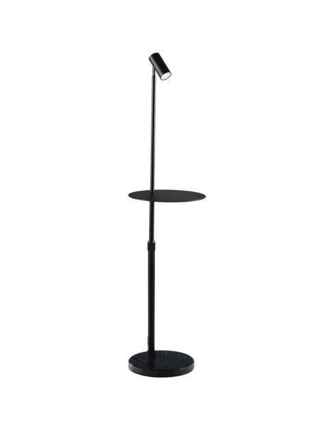 Lampadaire en métal Ortona avec point lumineux et support réglables noir - 35 x 35 x 150 cm